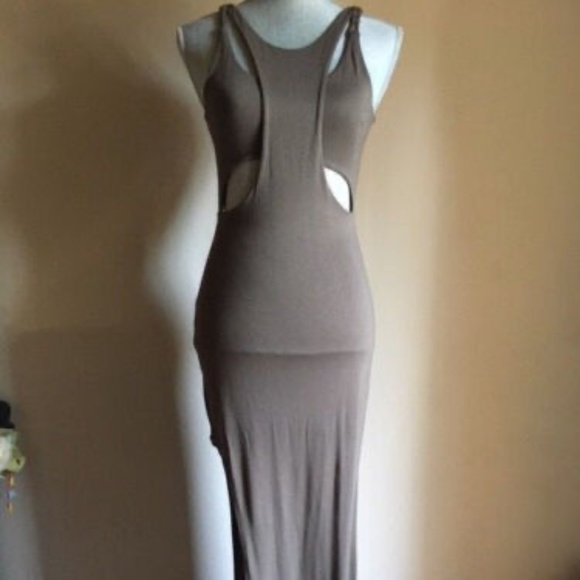 Blessed are the Meek Women's Holy Smoke Khaki Maxi Cutout Dress size XS NWT - Picture 2 of 9